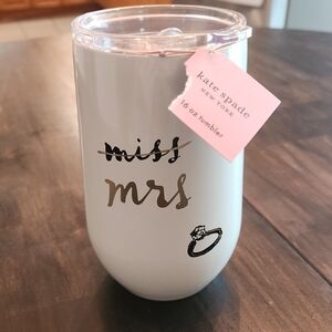 Kate Spade White Tumbler - Miss to Mrs